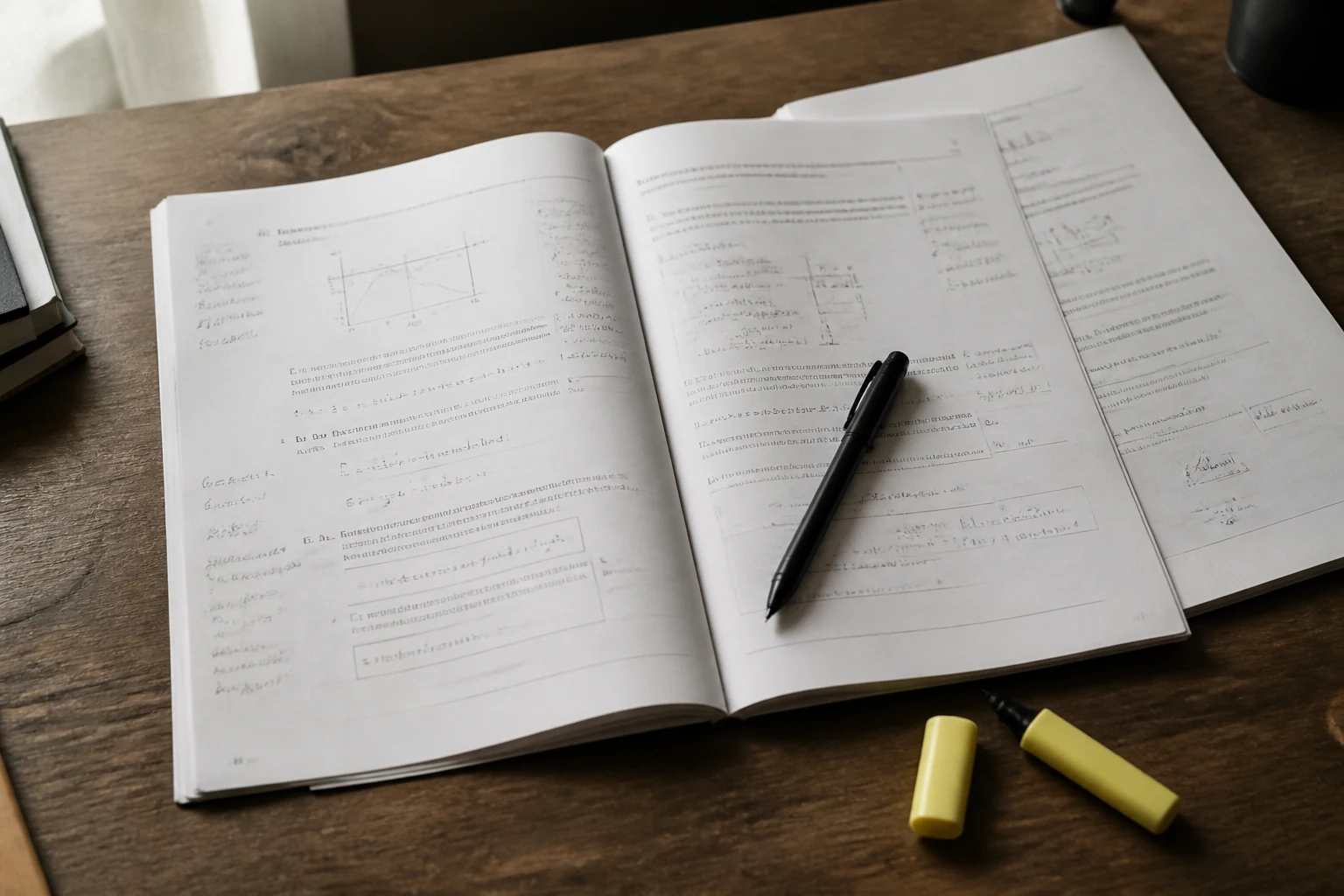 Livret d epreuve ouvert sur un bureau avec un stylo et un surligneur jaune marquant plusieurs lignes